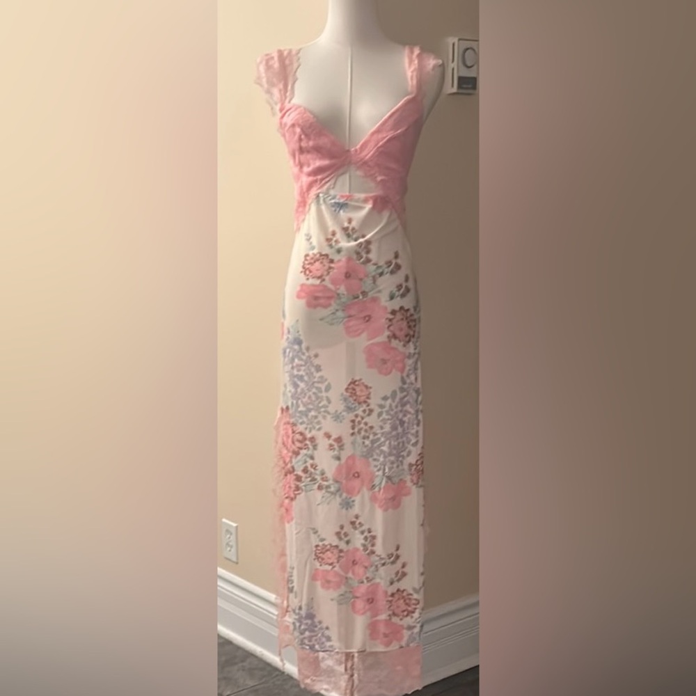 Free People Pink Floral Lace Slip Dress - Picture 10 of 14